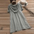 thumbnail image 3 of Pompotops Women Loose Ruffle Sollar Solid Color Casual lady Pullover Top Blouse, 3 of 4