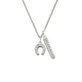 thumbnail image 2 of Delight Jewelry Silvertone Horseshoe Silvertone Fearless Bar Charm Necklace, 23", 2 of 4