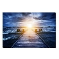 thumbnail image 1 of Startonight Canvas Wall Art Dark Blue D?cor and Light Sunrise Beach, Dual View Surprise Artwork Modern Framed Ready to Hang Wall Art 100% Original Art Painting 31.5 x 47.2 inch, 1 of 9