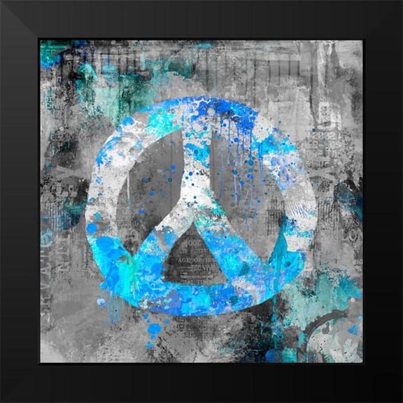 Haase, Andrea 12x12 Black Modern Framed Museum Art Print Titled - Blue Peace