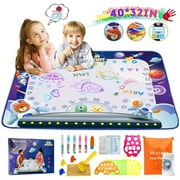 WisToyz Water Doodle Mat, Aqua Magic Drawing Painting Mats with Storage Bag, 40" X 32" Large Toddlers Writing Glowing Doodling Pad, Coloring Educational Toys Gift for Kids Boys Girls Age 1 2 3 4 5 6 7