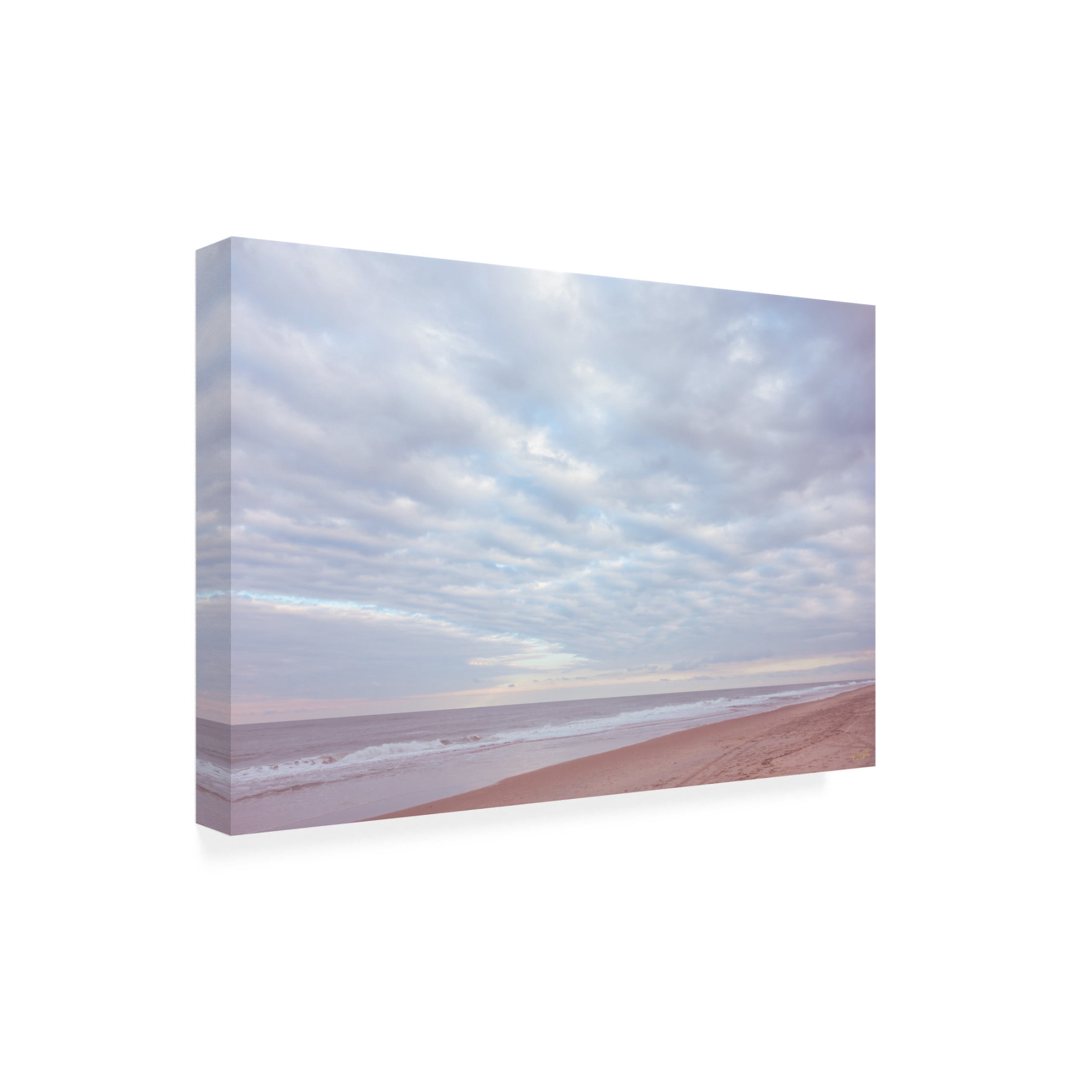 Canvas Wall Art - Life BeautifuLEE 'Rolling of Clouds Beach' Wall Art for Living Room, Bedroom, or Office Décor by Trademark Fine Art - 47 x 30 Inches
