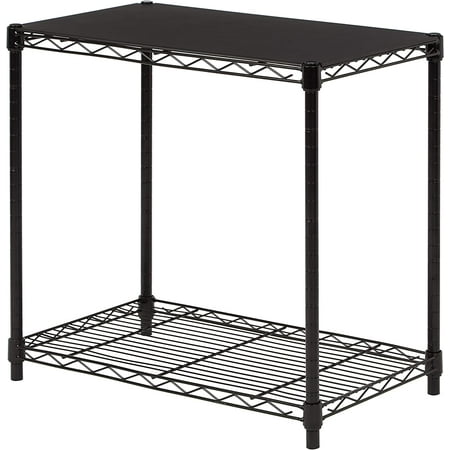 Basics 5-Shelf Tower Adjustable Storage Shelving Unit, Black, 16 D x 16 W x 54 H in