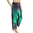 thumbnail image 2 of Uemuo Northern Lights 2 Pattern Women's Wide Leg Palazzo Lounge Pants with Pockets Light Weight Loose Comfy Casual Pajama Pants-Medium, 2 of 9