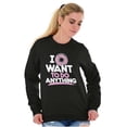 thumbnail image 4 of I Donut Want to Do Anything Funny Pun Unisex Plus Fleece Graphic Sweatshirt Brisco Brands 4X, 4 of 5