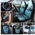 thumbnail image 2 of HUISEFOR Sea Turtle Car Seat Cover Full Set Breathable Scratch-Resistant 15 Packs Set Including Car Steering Wheel Cover, Belt Cover, Air Vent Storage Bag, Fit for Most Sedans SUVs, 2 of 7