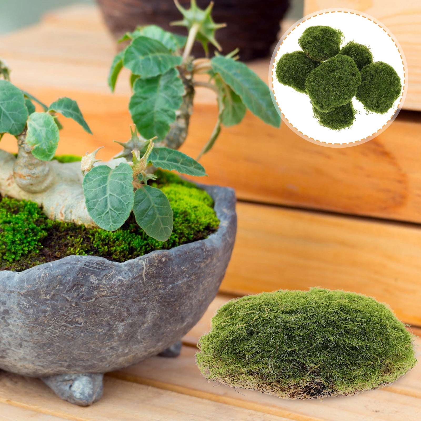 TAILTOSS  Green Foam Plastic Faux Mossy Stones for Home and Office 18Pcs
