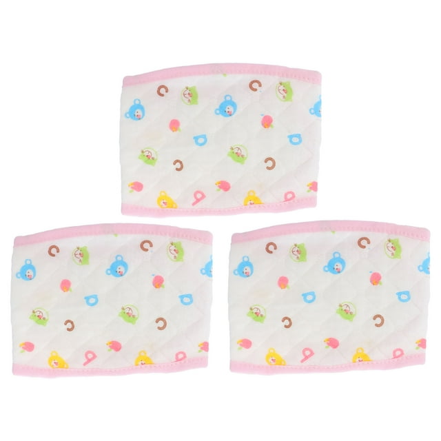EeaseMX 3 bandas para el vientre de bebé con estampados encantadores, cómodas y adorables bandas de algodón.