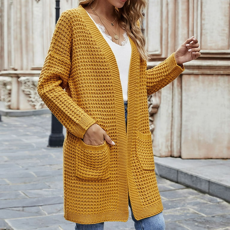 Yellow chunky shop knit cardigan