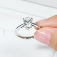 thumbnail image 5 of Blue Jewel 2.3 Ct Pear Cut Lab Created Diamond Band - 14K White Gold Plated Rings - Simple Engagement Wedding Promise Ring for Women's - Solitaire Diamond Jewelry for Women's - Proposal Delicate Ring, 5 of 9