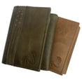 thumbnail image 2 of RFID Genuine Leather Slim Mens Trifold Wallet With ID Window Front Pocket USA Series Wallet Gift Box, 2 of 22