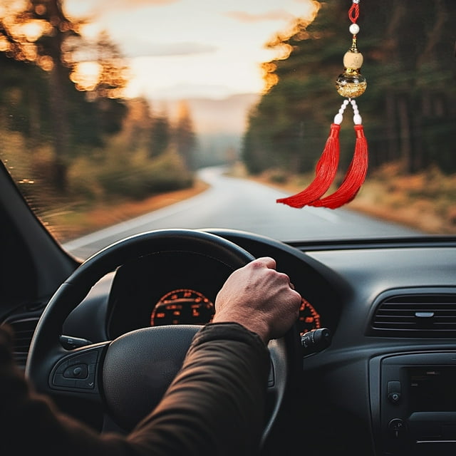 TopLLC Pendentif de Voiture avec Nuages de Sable Porte-Bonheur Rétroviseur Pendentif à Pampilles Remorque en Plastique
