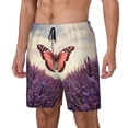 thumbnail image 1 of Balery Butterfly Over Lavender Bañador para hombre, shorts de playa de secado rápido con entrepierna y forro de compresión-Medium, 1 of 6