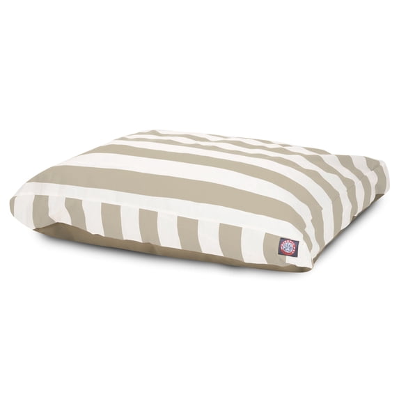 Majestic Pet | Vertical Stripe Shredded Memory Foam Rectangle Pet Bed For Dogs, Removable Cover, Sand, Small