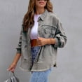 thumbnail image 2 of kamemir Jackets for Women Women's Fashion Long-Sleeved Denim Jacket With Burrs And Holes Gifts for Women(Light Gray,L), 2 of 6