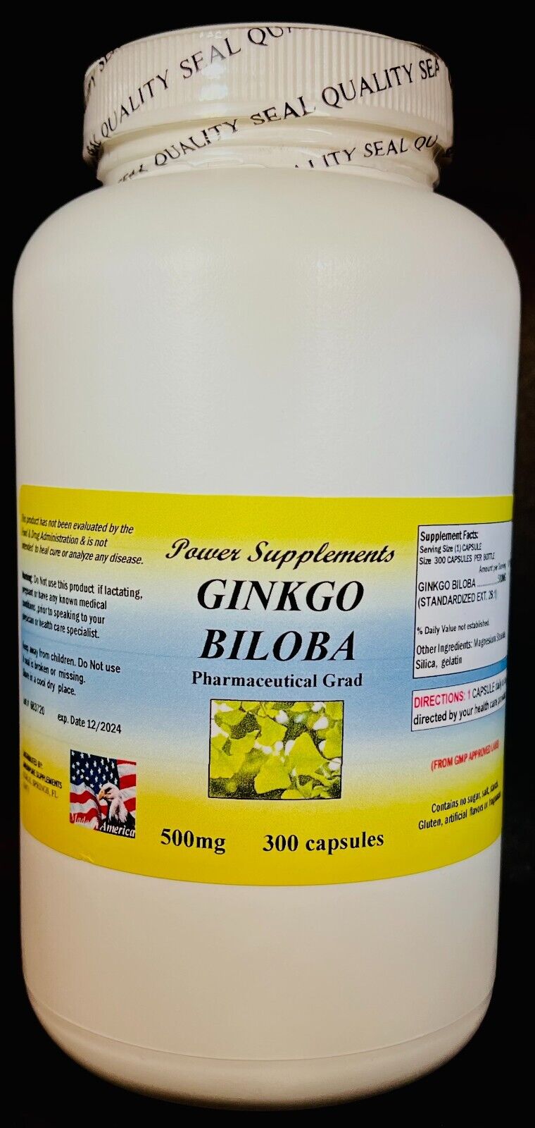 Ginkgo Biloba 500mg, memory health, blood circulation 300, 600 or 900