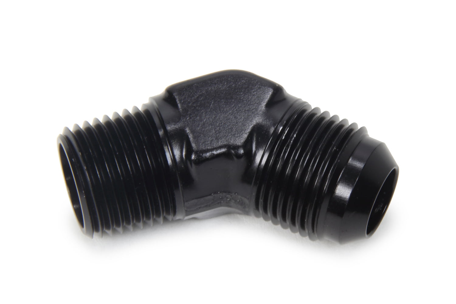 45 Degree Adapter 10 AN to 1/2 NPT Fitting Black 10an