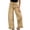 Yellow, variant on Women's High Waisted Print/Solid Wide Leg Pants Ruffle Hem Casual Trousers with Pockets for Ladies