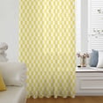thumbnail image 6 of Yellow White Plaid Sheer Curtains 63 Inches Long, Modern Retro Geometric Checkered Light Filering Curtains, Breathable Simi Curtain Privacy Drapes for Living Room Bedroom Lightweight Window Treatment, 6 of 9