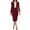 06-Red684, variant on XIAONU Womens Solid Outfit Set Blazer Jacket And Pencil Skirt Two Piece Business Work Suit