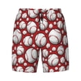 thumbnail image 4 of Lsque Mens Swim Trunks Cute Baseball Pattern - Bathing Suit Compression Liner - Beach Swim Shorts Swimwear - (S-3XL) - Stretch Quick Dry -Small, 4 of 9