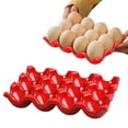 thumbnail image 2 of Ceramic Egg Box Egg Tray Holder Non Slip Egg Storage Organizer for Fridge Refrigerator Kitchen Worktop Countertop Decorative Accessories Holds 12 Chicken Eggs, 2 of 7