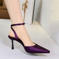 thumbnail image 4 of Women's Pumps Stiletto High Heel Ankle Strap Pointed Toe 8CM Pump Party Dress, 4 of 5