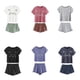 thumbnail image 3 of sweethay Conjunto de ropa de dormir informal para mujer, pijama de manga corta con dibujos animados, pantalones cortos conjuntos de ropa negro SG, 3 of 6