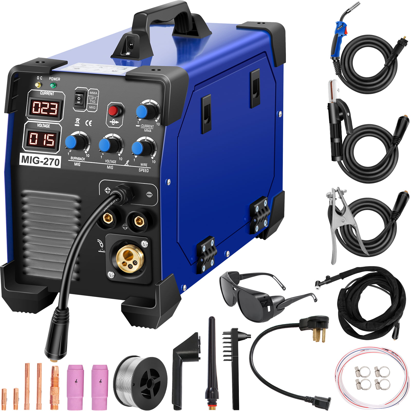 Portable Gasless MIG Welder 100~195Amp No Gas Welding Machine Kit with Tool Set 