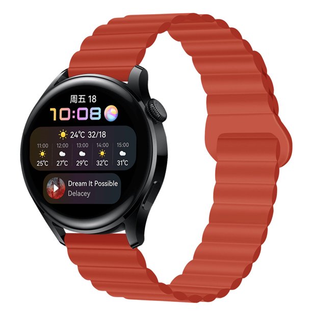 Adecuado para Huawei GT4/GT3/PRO Samsung watch4 correa de reloj de silicona de dos colores con bucle magnético de 20/22mm