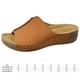 thumbnail image 2 of Sandalias de cuña con plataforma Zapatillas con cojín grueso Diapositivas de moda para mujer (38) Marrón, 2 of 9