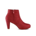 thumbnail image 7 of Unique Bargains Women's Side Zip Low Platform Chunky Heel Ankle Booties Red 7.5, 7 of 7