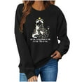 thumbnail image 2 of BXJX Women's Round Neck Christmas Print Sweatshirt- Loose Fit Casual Holiday Winter Christmas Pullover Tops Black Size XS, 2 of 8