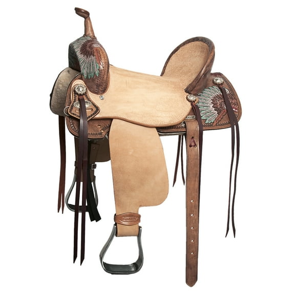 17 In Hilason Western Horse Barrel Flex Trail Saddle American Leather Brown