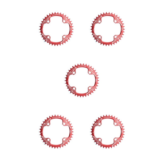 maskred Practical Narrow Wide Chainrings Chainwheel Wear-resistant Aluminum Alloy Rustproof Tooth Plate Parts Single Chain Ring Red 36T 5Set