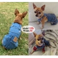 thumbnail image 4 of Camisas para perros Ropa Overoles de mezclilla, Jeans para mascotas Ropa de onesies, Cachorro Jean Chaqueta Sling Mono Disfraces, Moda Cómoda Pantalones azules Ropa para perros pequeños, medianos, gatos, niños y niñas MFZFUKR CZCW-ZC417-3, 4 of 7