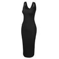 thumbnail image 2 of Doublju Women's Sleeveless Bodycon High Split Tank Midi Dress Shirring Details Dress, 2 of 4