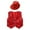 Red, variant on Xnihocha Kids Girls Boys Sequins Hip-Hop Jazz Dance Vest Shirt Waistcoat Jacket with Hat Set Costume Rose 13-14