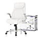 thumbnail image 3 of NOUHAUS +Posture Ergonomic PU Leather Office Chair. Click5 Lumbar Support with FlipAdjust Armrests. Modern Executive Chair and Computer Desk Chair (White), 3 of 15