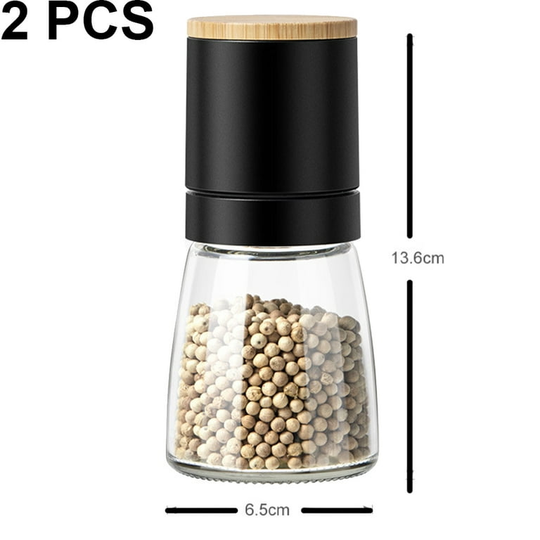 VEVOK Chef Mini Salt and Pepper Grinder Set with 2 Small Salt and Pepper Shakers Portable Cute Tiny Spice Grinder Pepper Mill Salt Grinder for