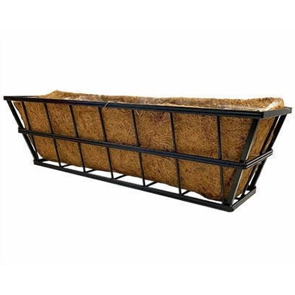 Panacea Modern Farmhouse Deck Planter Box Outdoor Black - Rectangular - 30.25" — Home & Garage Storage, Stackable Design