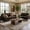 Brown, variant on Home Design Airell 2-Piece Living Room Set with Loveseat and Sofa, Soft Velvet Fabric, Modern Upholstered Design, Brown