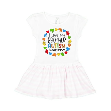 

Inktastic I Love my Brother Autism Awareness Gift Toddler Girl Dress