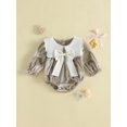 thumbnail image 2 of RUINIXCW Infant Girl Velvet Bubble Romper Long Sleeve Doll Collar Fall Jumpsuit, 2 of 8