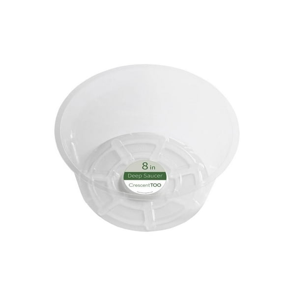 Platillo para plantas con forma de media luna, 20 cm, transparente