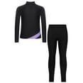thumbnail image 4 of Miutii Kids Girl's Dance Workout Zipper Jacket and Gymnastics Leggings Pant Set Figure Skating Training Suit Light Purple 6, 4 of 6