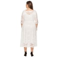thumbnail image 4 of OBEEII Plus Size Dresses for Women 3/4 Sleeve Floral Lace Maxi Dresses Formal Dresses Cocktail Swing Midi Dress with Pocket, 4 of 8