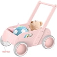 thumbnail image 1 of Andador de madera para bebés HOMEKOL de velocidad ajustable, color rosa, 1 of 6