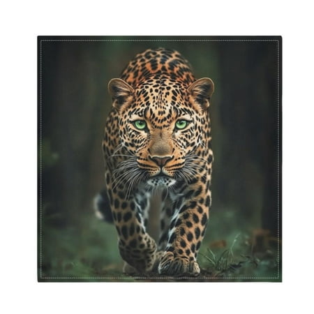 

Satin Polyester Napkins - 20x20 InchSingle-Sided Printed Napkins 1-Piece/4-Piece/6-Piece Set DIY Personalized Table Setting，A Fierce Jaguar