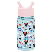 Simple Modern Disney 16oz Summit Kids Tritan Water Bottle with Straw Lid for Toddler - Dishwasher Safe Travel Tumbler - Disney: Minnie Rainbows